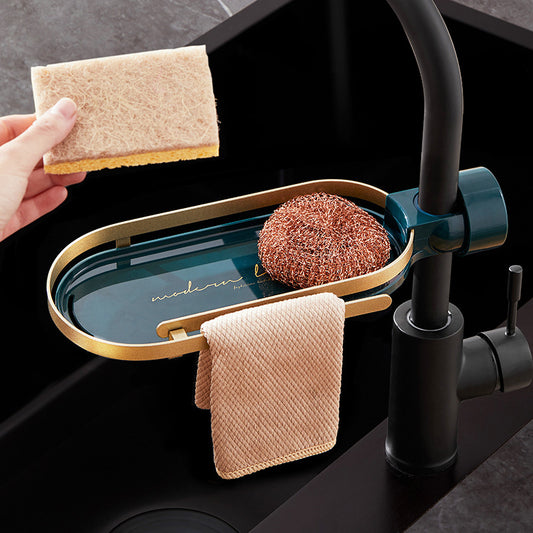 Kitchen Bathroom Sink Sponge Rag Drain Rack