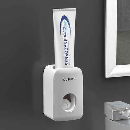 Wall-Mounted Toothpaste And Toothbrush Rack Set Toothpaste Rack Lazy Squeezer