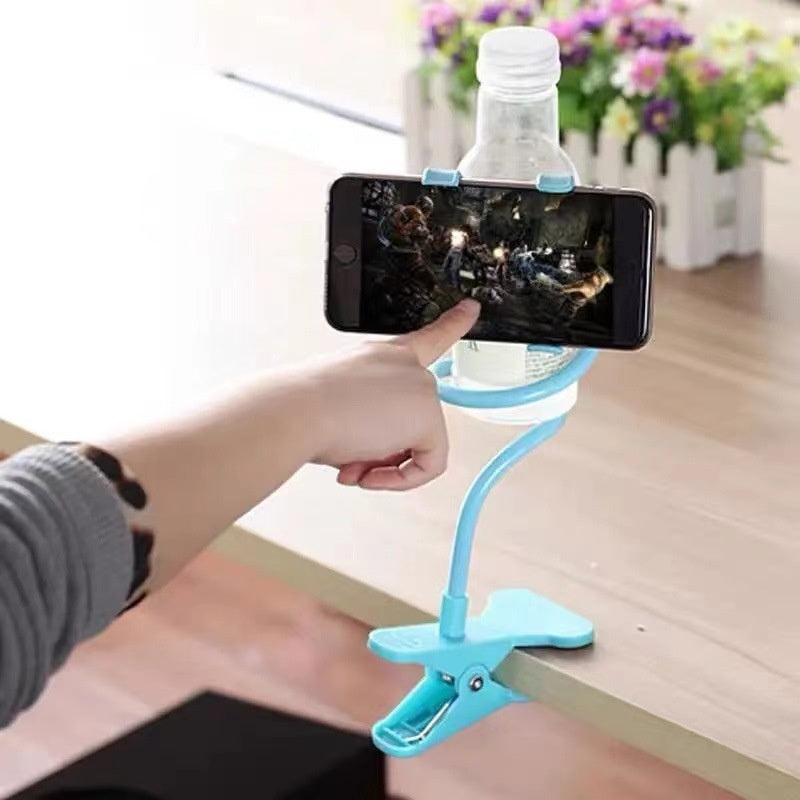 Artifact For A Lazy Bedside Double Clip Mobile Phone Bracket