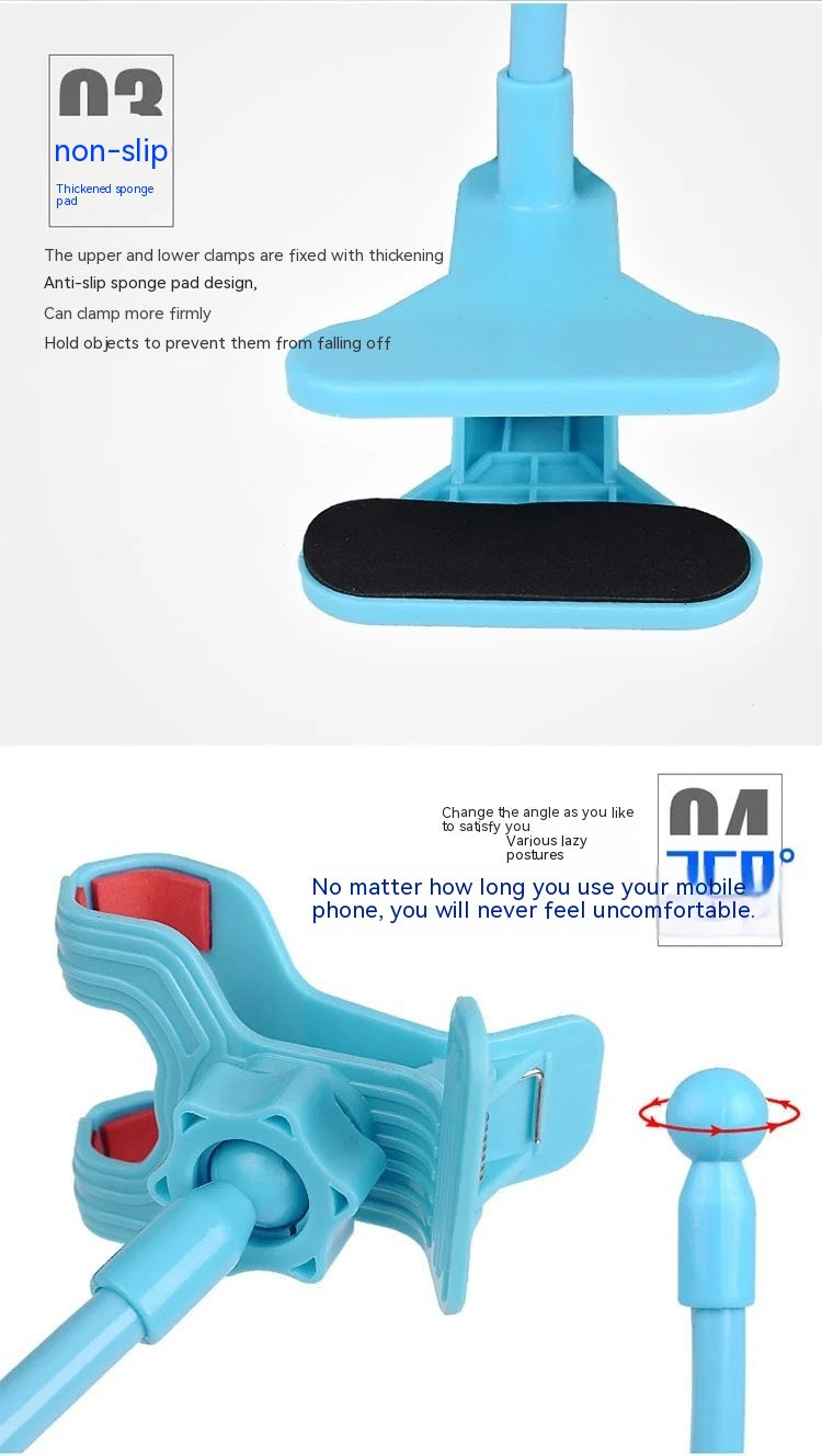 Artifact For A Lazy Bedside Double Clip Mobile Phone Bracket