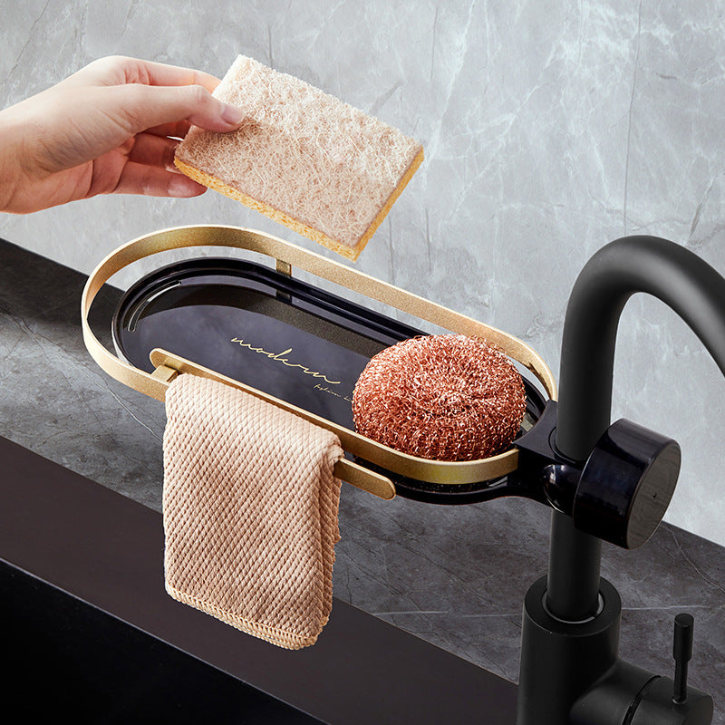 Kitchen Bathroom Sink Sponge Rag Drain Rack