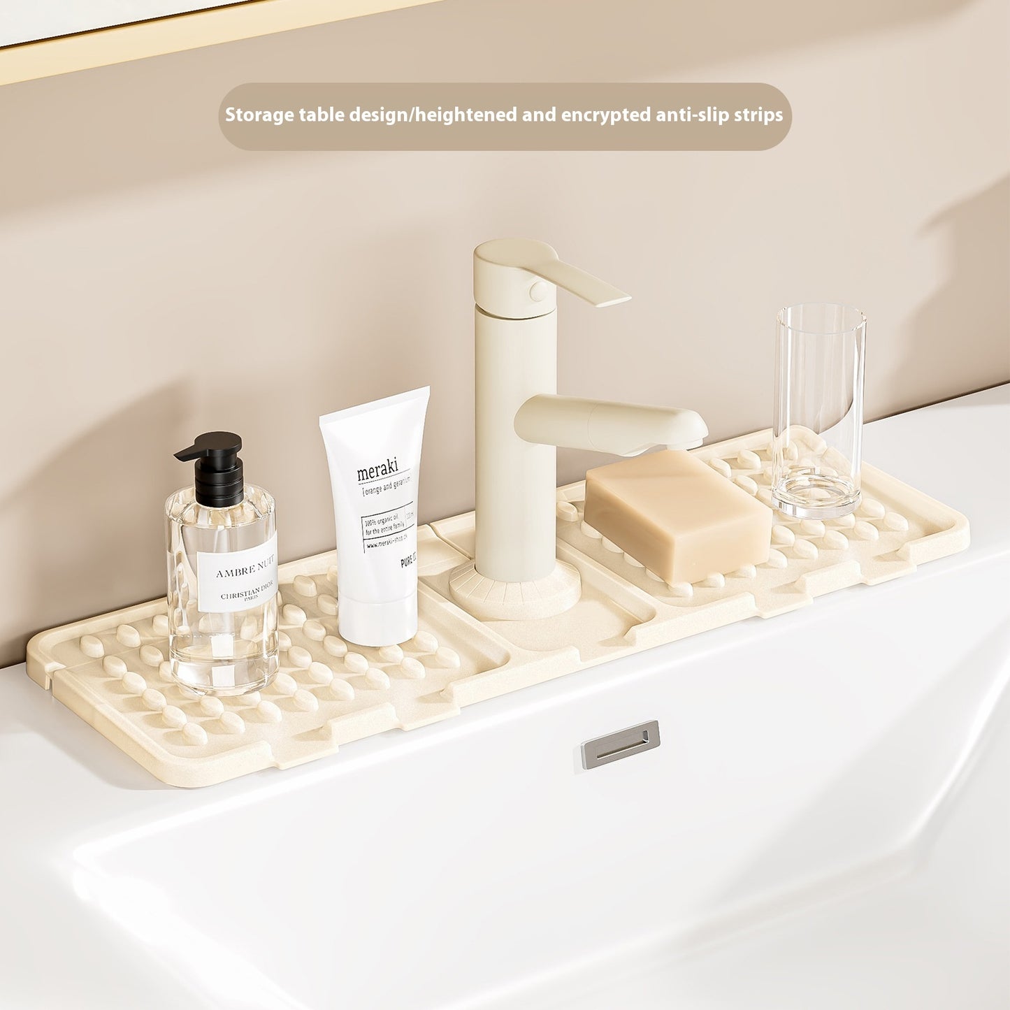 Faucet Water Draining Pad Cutting Splash-proof Water Sink Sink Silica Gel Pad Bathroom Table Non-slip Soap Mat