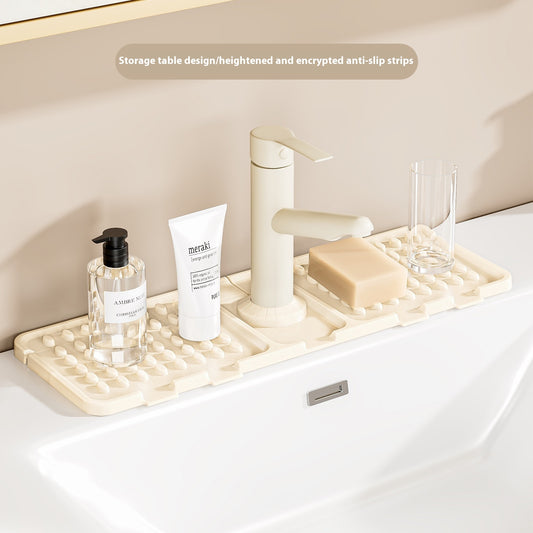 Faucet Water Draining Pad Cutting Splash-proof Water Sink Sink Silica Gel Pad Bathroom Table Non-slip Soap Mat